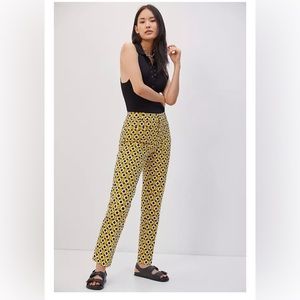 Anthropologie Maeve Slim Straight Pants - Chartreuse